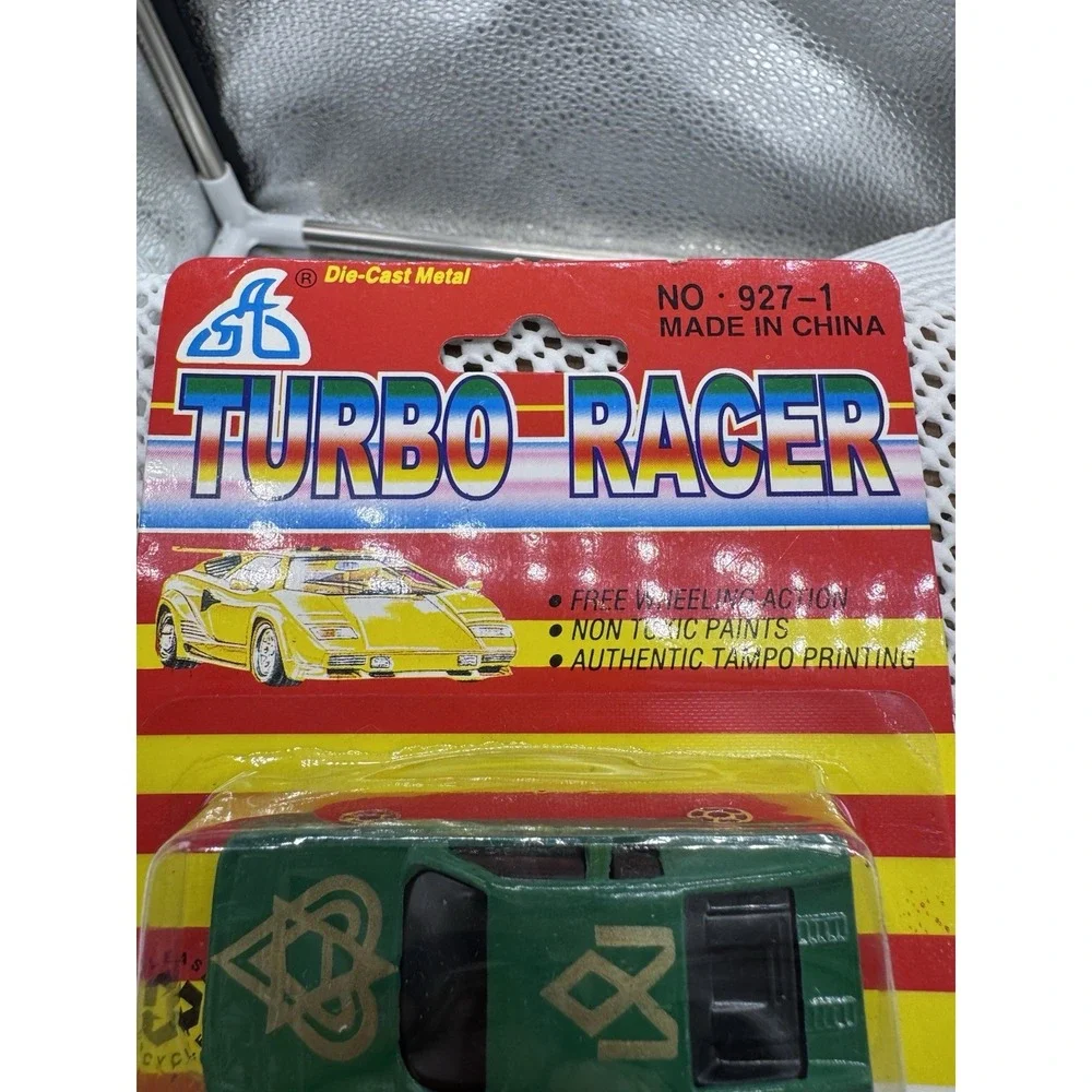 Turbo Racer Die Cast Metal Toy Car Green Sealed Carded Vintage NO. 927-1
